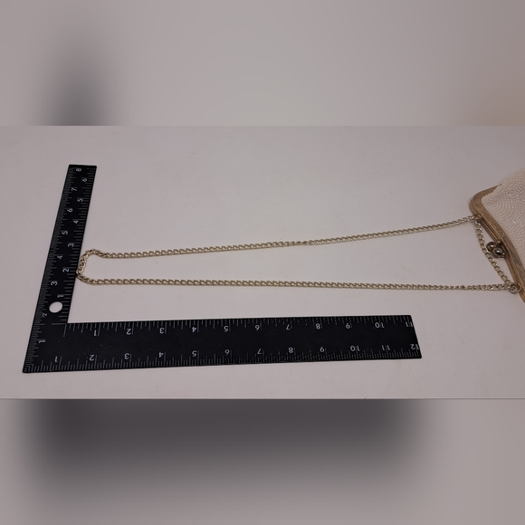 Vintage Beaded Purse Colorful White Gold 60s 70s Hand Bag Satchel Depression Era - Picture 10 of 11